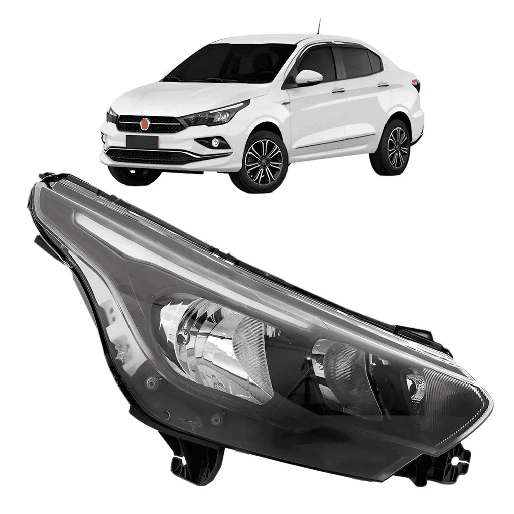 FAROL PRINCIPAL ARGO CRONOS 2016/2023 SEM LED MASCARA NEGRA LADO DIREITO
