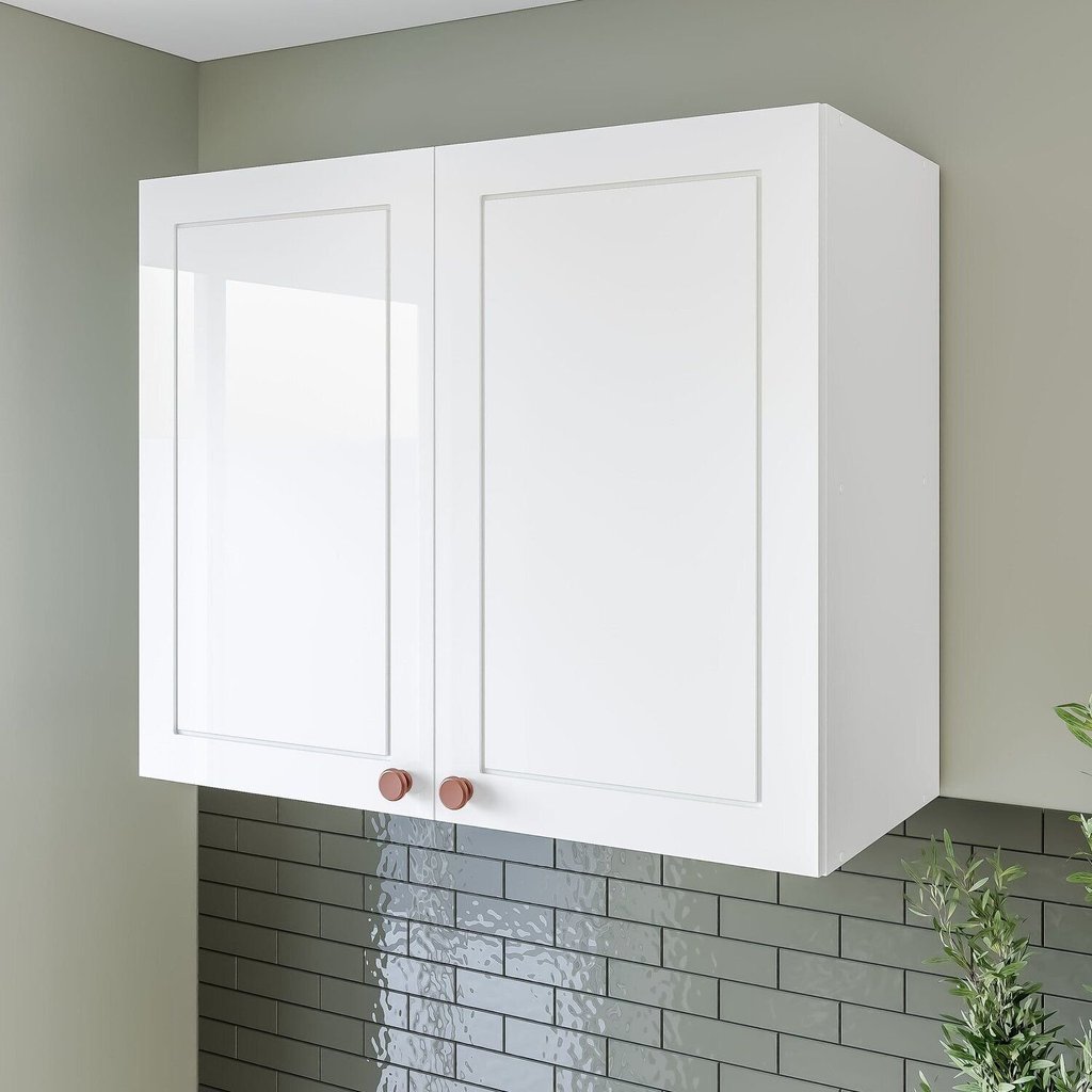 Armário Aéreo 2 Portas 80 cm Pérola Yescasa Branco Branco