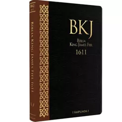Bíblia King James 1611 Ultrafina Ampliada | Capa Marrom e Preta
