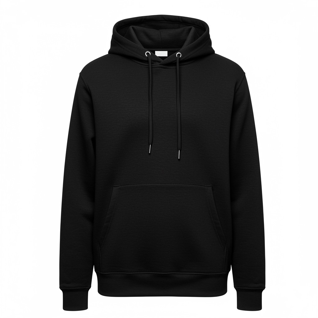Moletom Infantil Kids Masculino Com Capuz Canguru Meninos Liso Preto Casaco Frio Promoçao
