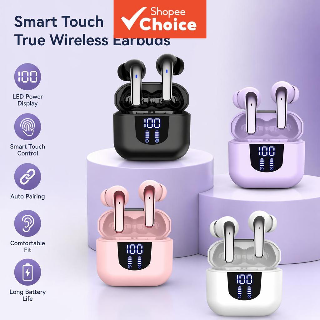 Fones de ouvido Bluetooth 5.4 avançados, tecnologia anti-desconexão EarPods, fones de ouvido para trajeto diário de
