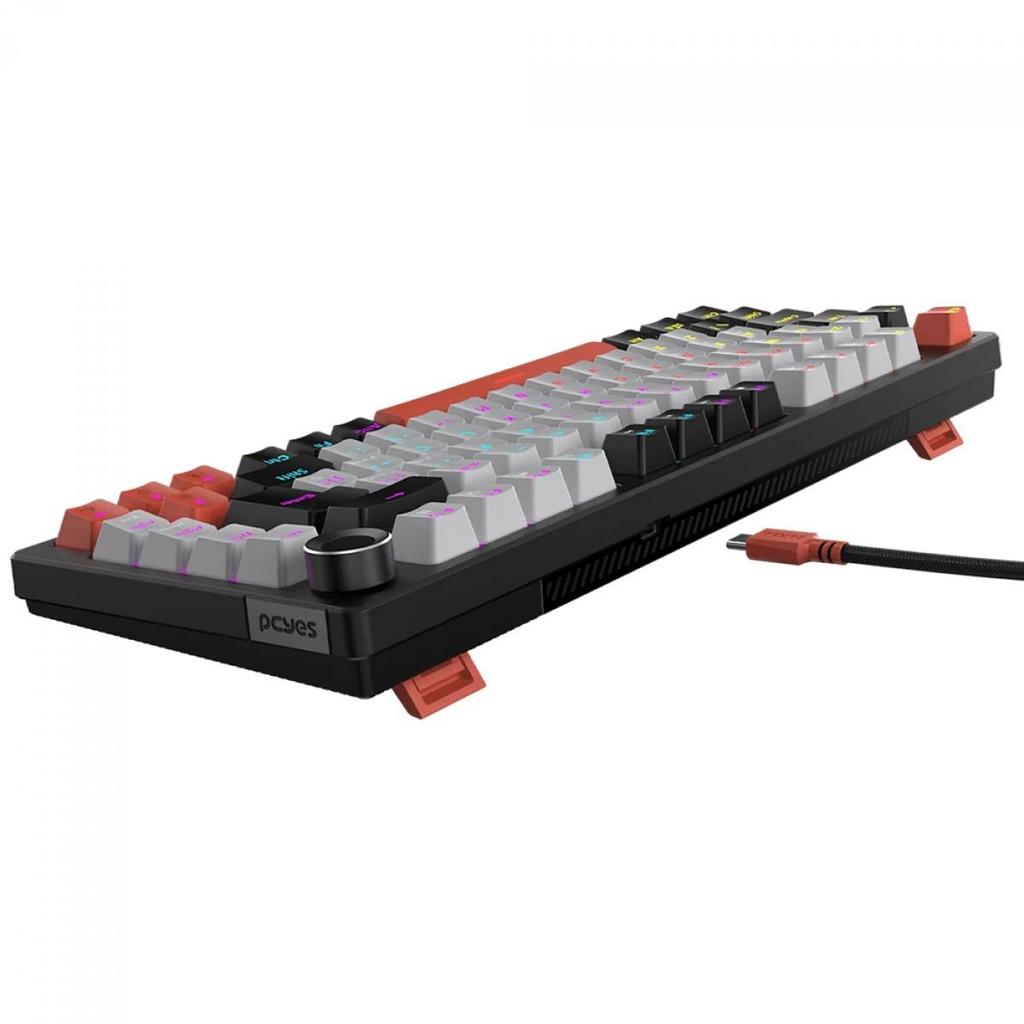 Teclado Mecânico Gamer PCYes Arkeum Black Vulcan, Rainbow, Switch Red, 75%, ABNT2, Preto, Cinza e Laranja, AKBV75RBR — imagem 2 de 2