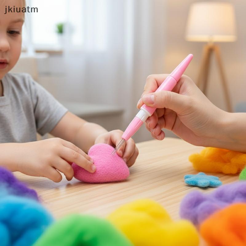 [jkiuatm] Caneta De Agulha De Feltro De Lã , Ferramenta DIY Com 7 Agulhas De Substituição , Arte Criativa Em Para Artesa