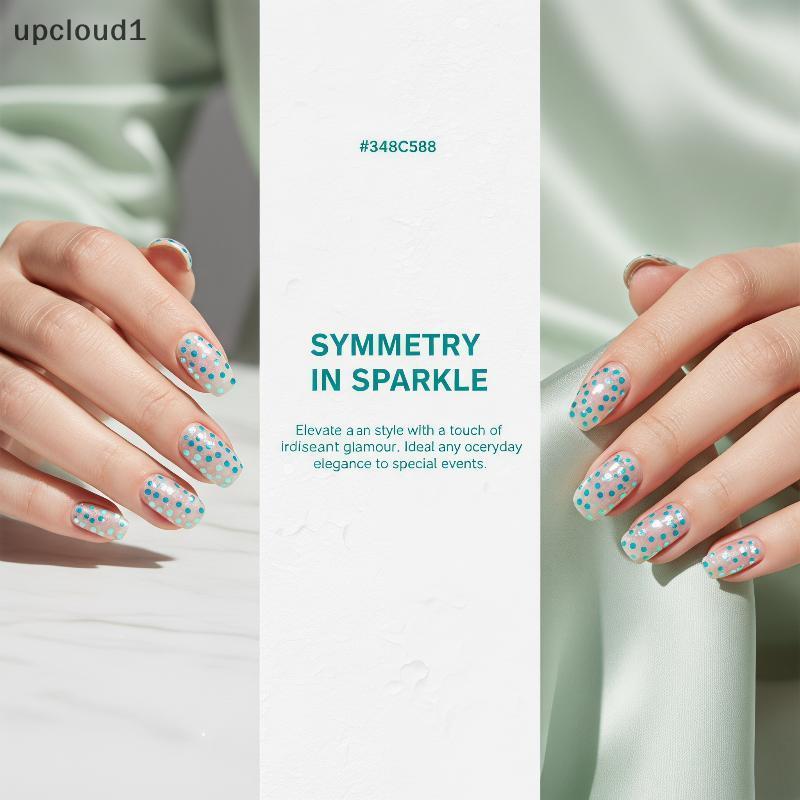 [upcloud1] Lantejoulas Com Glitter Para Unhas De Alto Brilho , 12 Cores , Ponto Redondo , 1 Conjunto Design De Ombre , C