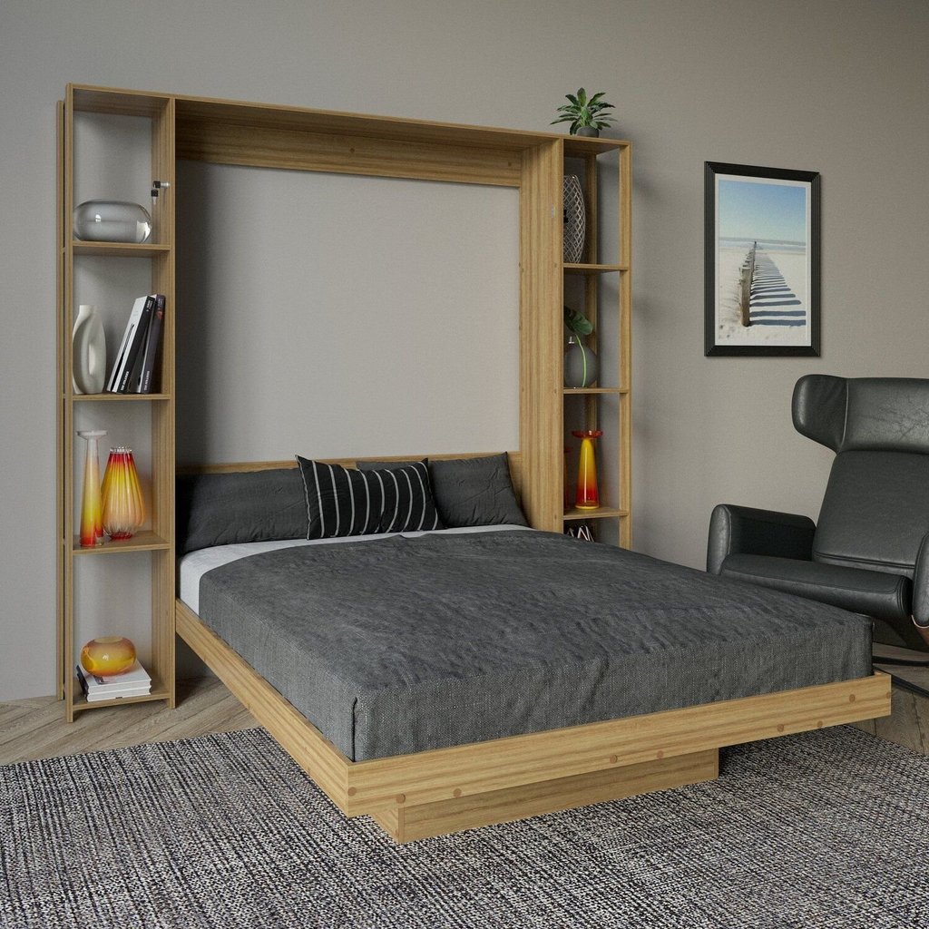 Cama Articulada de Casal com 8 Prateleiras e 2 Nichos 209,9x198,5cm CM8040 Marrom/Amendoa Amêndoa