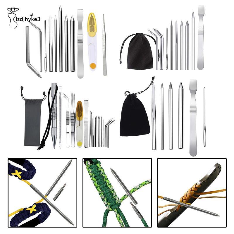 [lzdjhyke3] Paracord Tecelagem Fid Lacing Kit Conjunto De Manilha De Pulseira De Aço Inoxidável Para Artesanato De Sobre