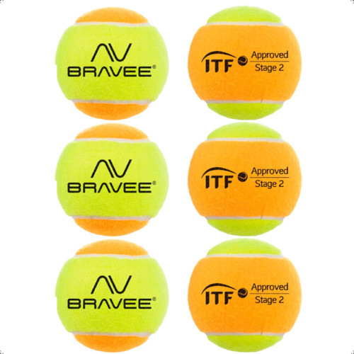 BOLINHA BEACH TENNIS OFICIAL BRAVEE - KIT 6 UN