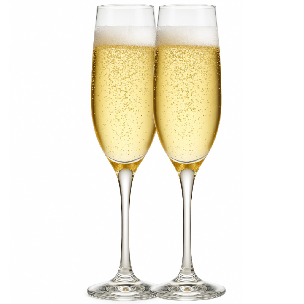 Taças Vidro Luxo Champagne Champanhe Vinho 2 Conjunto Jogo Kit Tinto Festas Ano Novo 200Ml - Casutil