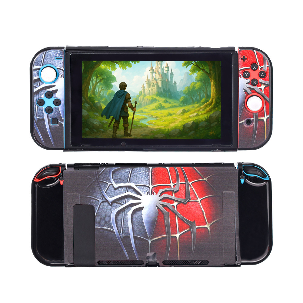 Kit Capa Protetora Rígida Spider-Man Edition Para Nintendo Switch V1 V2
