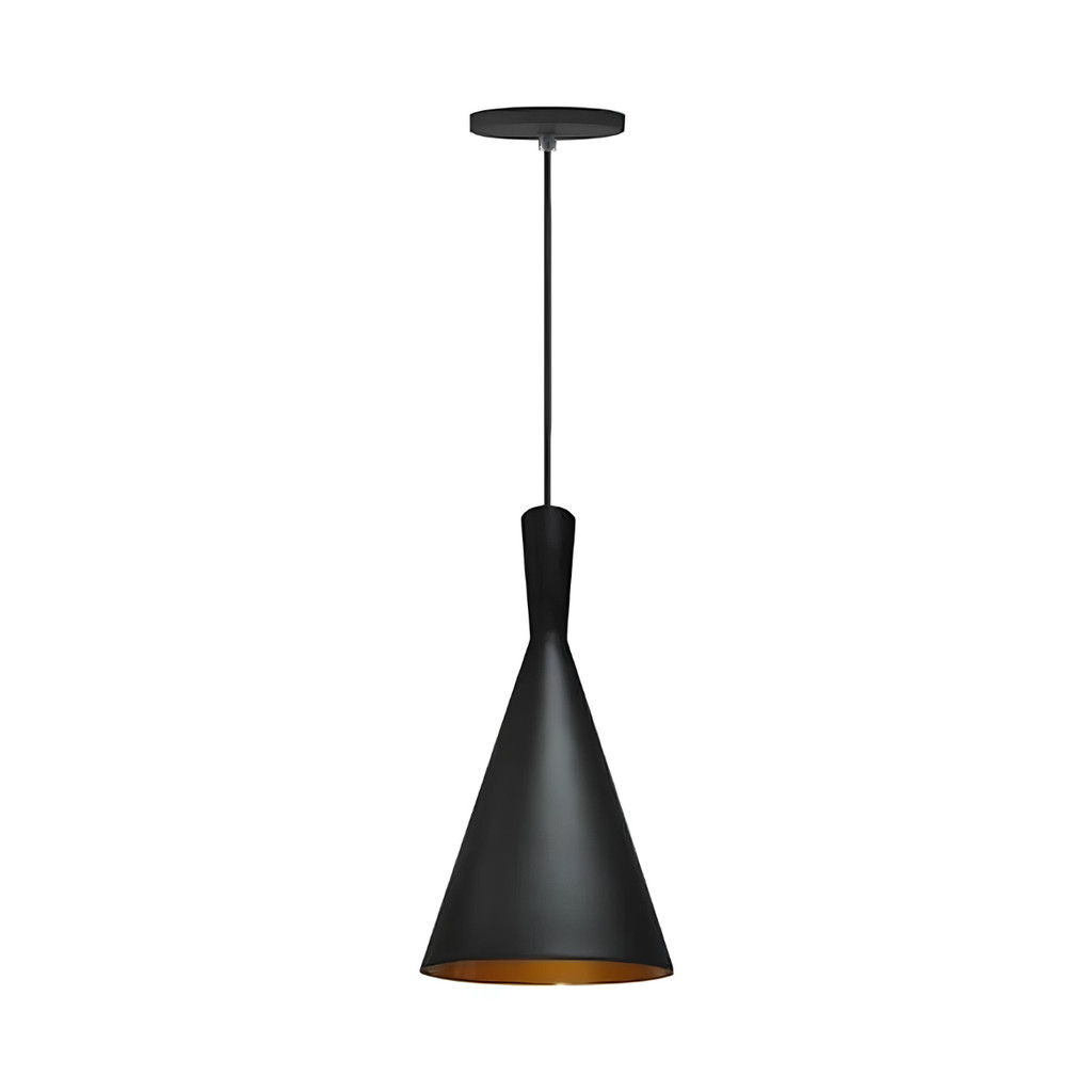 PENDENTE REFLEX G-LIGHT DE ALUMINIO PRETO/COBRE COM CANOPLA E-27