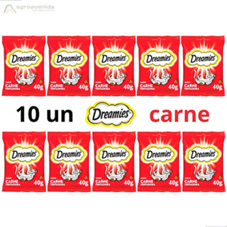 kit Petisco Dreamies Para Gatos Adultos Sabor Carne 40g 10un em Oferta na Shopee