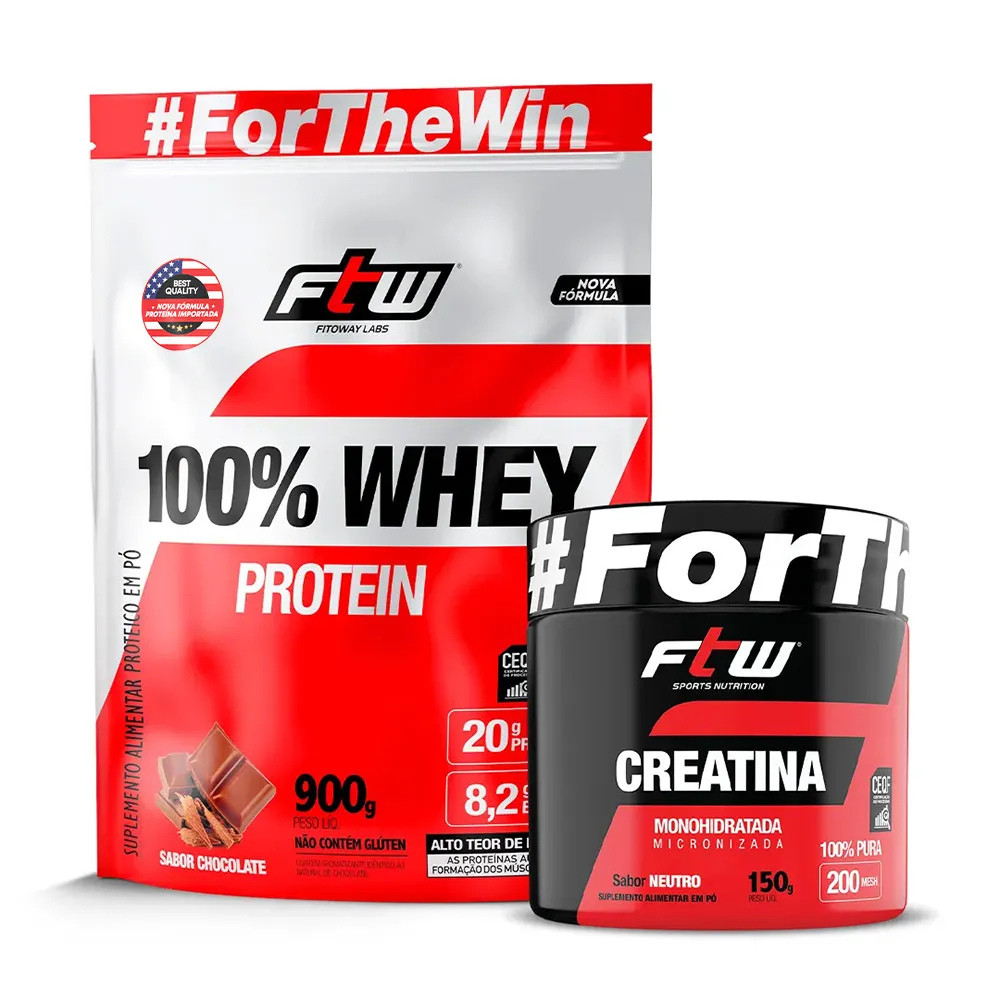 Kit Whey Protein Refil  900gr + creatina 150g - FTW