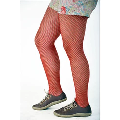 Meia Calça Vermelha Arrastão Juvenil Original Abrakadabra
