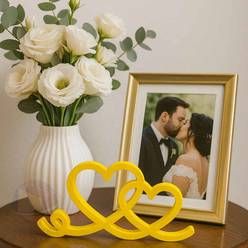 Estatueta Coração Romance 24cm - Decoração Casal Amor Eterno Enfeite para Mesa Quarto Prateleira em Oferta na Shopee