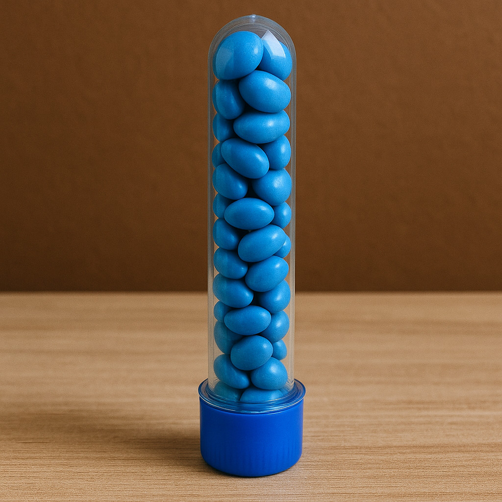 10~50 TUBETE ACRÍLICO LEMBRANCINHAS 13CM COM TAMPA AZUL ROYAL em Oferta na Shopee