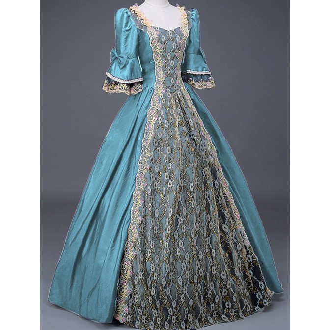 Vestido De Baile Medieval Para Mulheres Renascentista Vitoriano Champanhe Masquerade Traje Rainha Vestidos Luxo Dourado — imagem 2 de 2