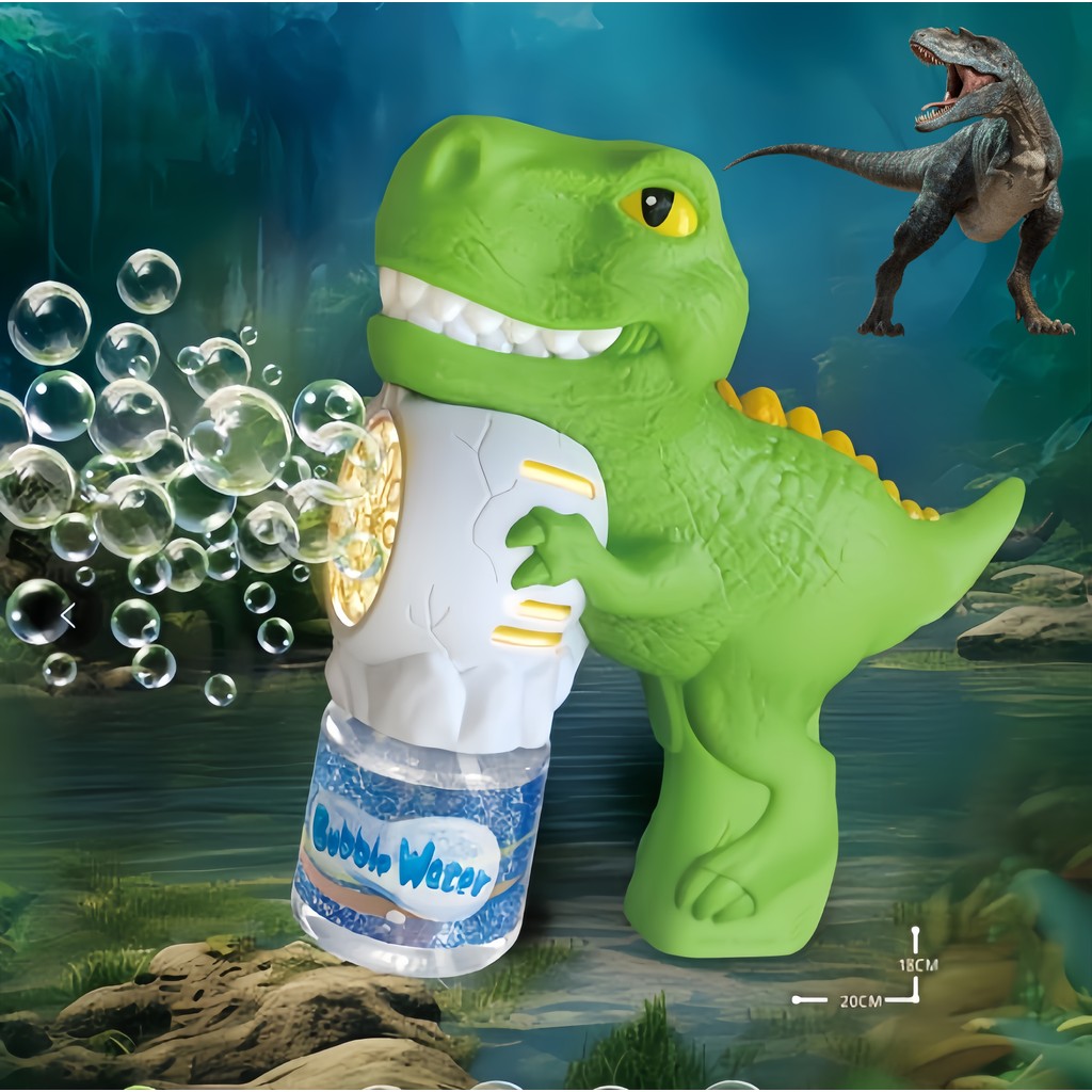 Lançador de bolhas infantil, brinquedo de bolhas de sabão coloridas - modelo dinossauro em Oferta na Shopee