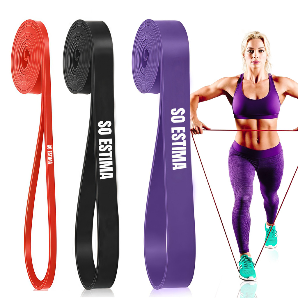 Tonifique Glúteos e Pernas com Kit Faixa Elástica Longa 3 Intensidades Treino Funcional Pilates Yoga Alongamento