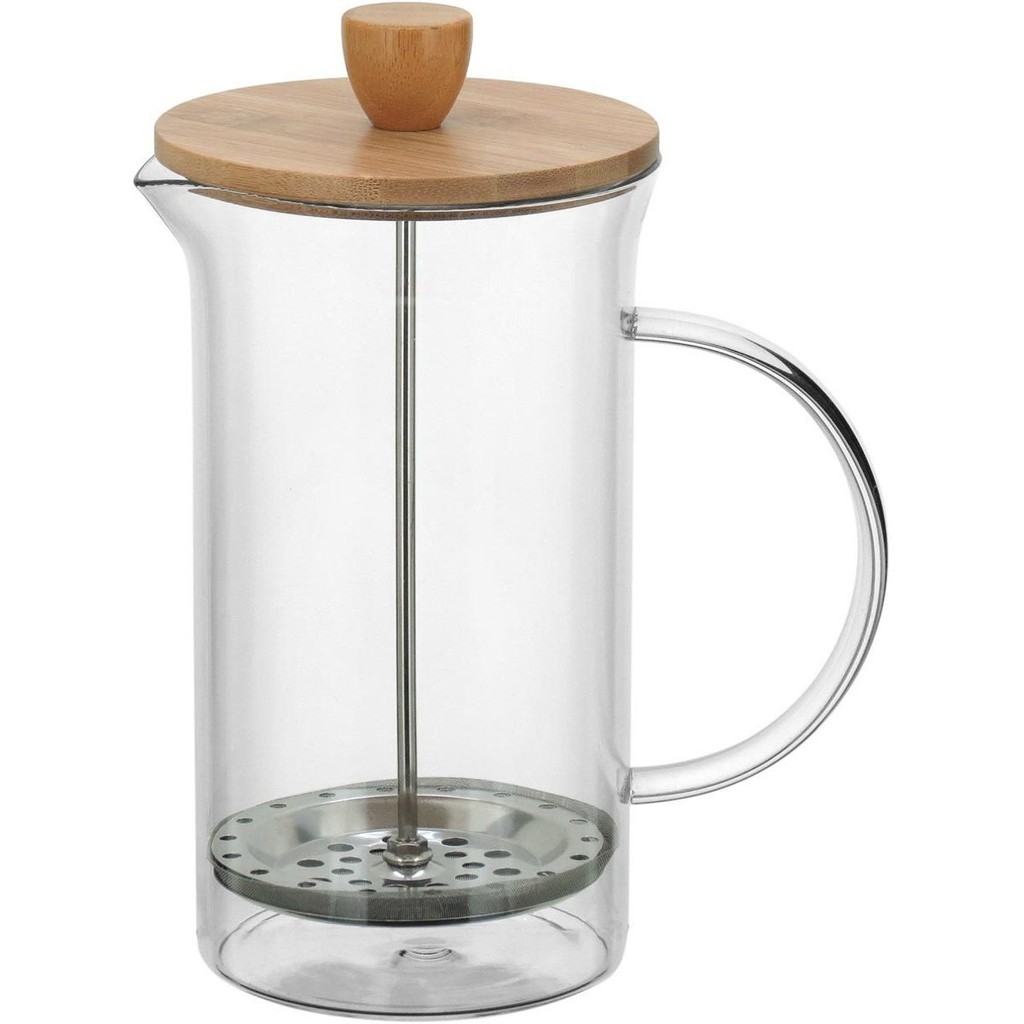 BALZAC CAFETEIRA FRANCESA 22x9x9cm 1L BOROSILICATO TRANSPARENTE TAMPA BAMBU