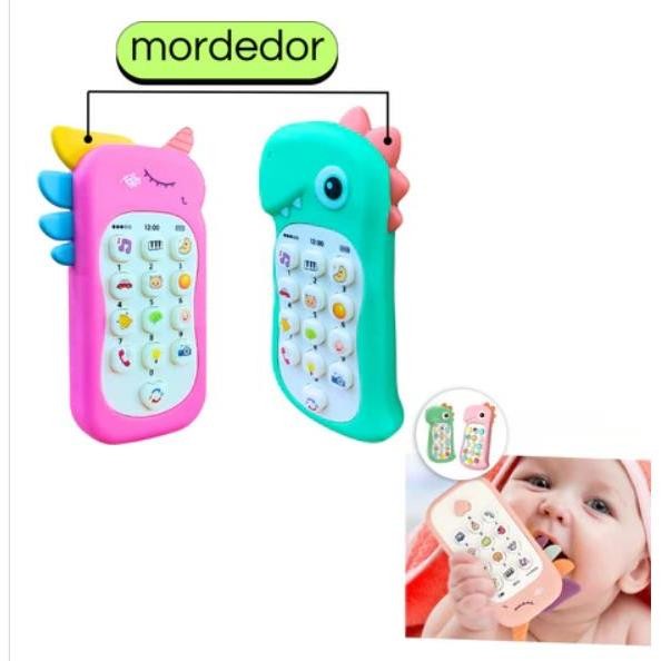 Telefone Infantil Musical Brinquedo Celular Mordedor Educativo Com Luz RR