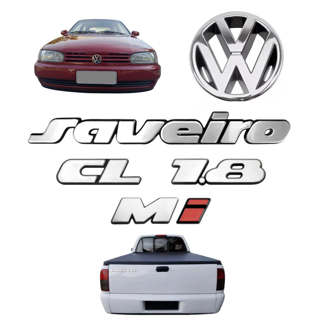 Emblemas Saveiro Cl 1.8 Mi + Vw Grade - Bola G2 - 1998 À 99