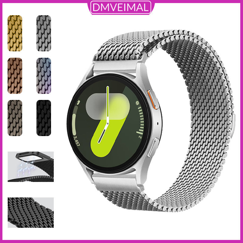 Pulseira Milanese 18 20 22mm De Aço Magnético Para Relógio Smartwatch Samsung Galaxy Watch 7 FE 6 5 4 / Amazfit / Garmin