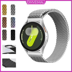 Pulseira Milanese 18 20 22mm De Aço Magnético Para Relógio Smartwatch Samsung Galaxy Watch 7 FE 6 5 4 / Amazfit / Garmin