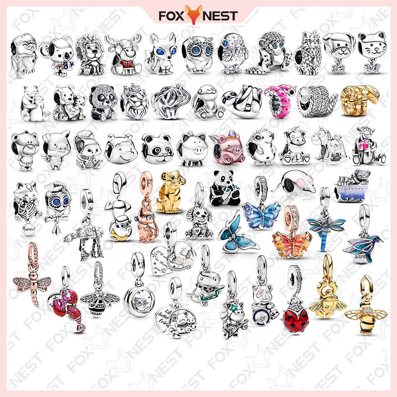 Charme Tema Animal S925 Banhado A Prata Perfeito Para Qualquer Roupa Pingente DIY em Oferta na Shopee