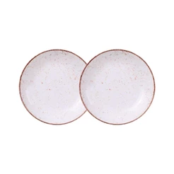 Jogo de Pratos Fundo 2 Peças Rústico 22 cm Porcelana Decorada Tramontina