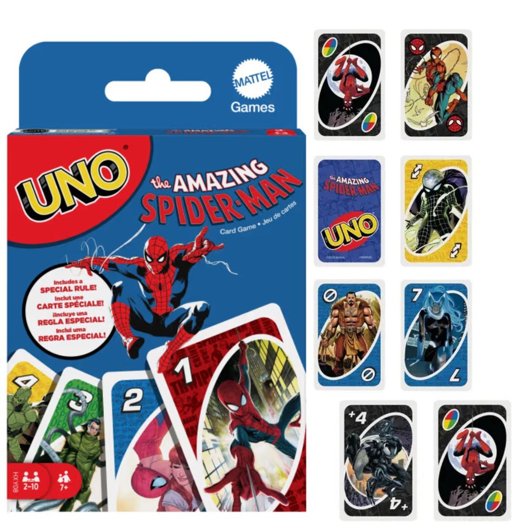 UNO Marvel Homem-Aranha Mattel Jogo de Estratégia e Diversão em Família e Amigos
