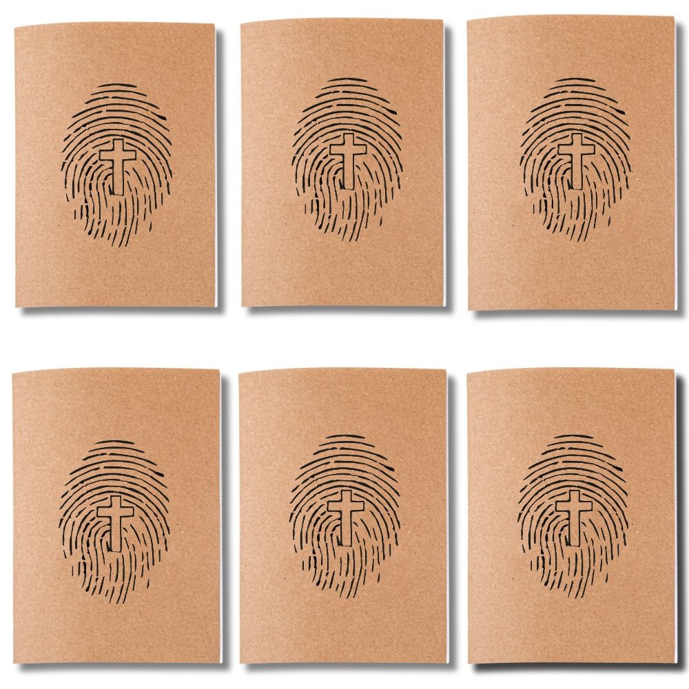Kit 6x Cadernetas Identidade Cristã Capa Kraft 40 Pág  A5