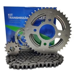 KIT RELAÇÃO TRANSMISSÃO COBRE PARA HONDA FAN 125 2009 A 2013 CORRENTE SEM RETENTOR