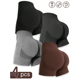 Shorts Fitness Feminino Cintura Alta Academia Levanta Bumbum Sem Costura Tamanho Unico em Oferta na Shopee