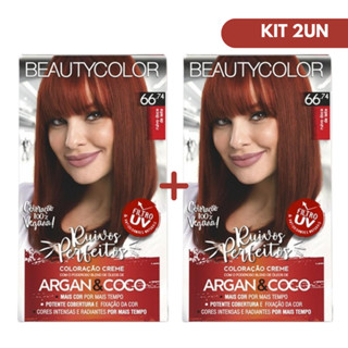 Tintura Beauty Color 66.74 Ruivo Doce De Leite (kit c/02 un) em Oferta na Shopee