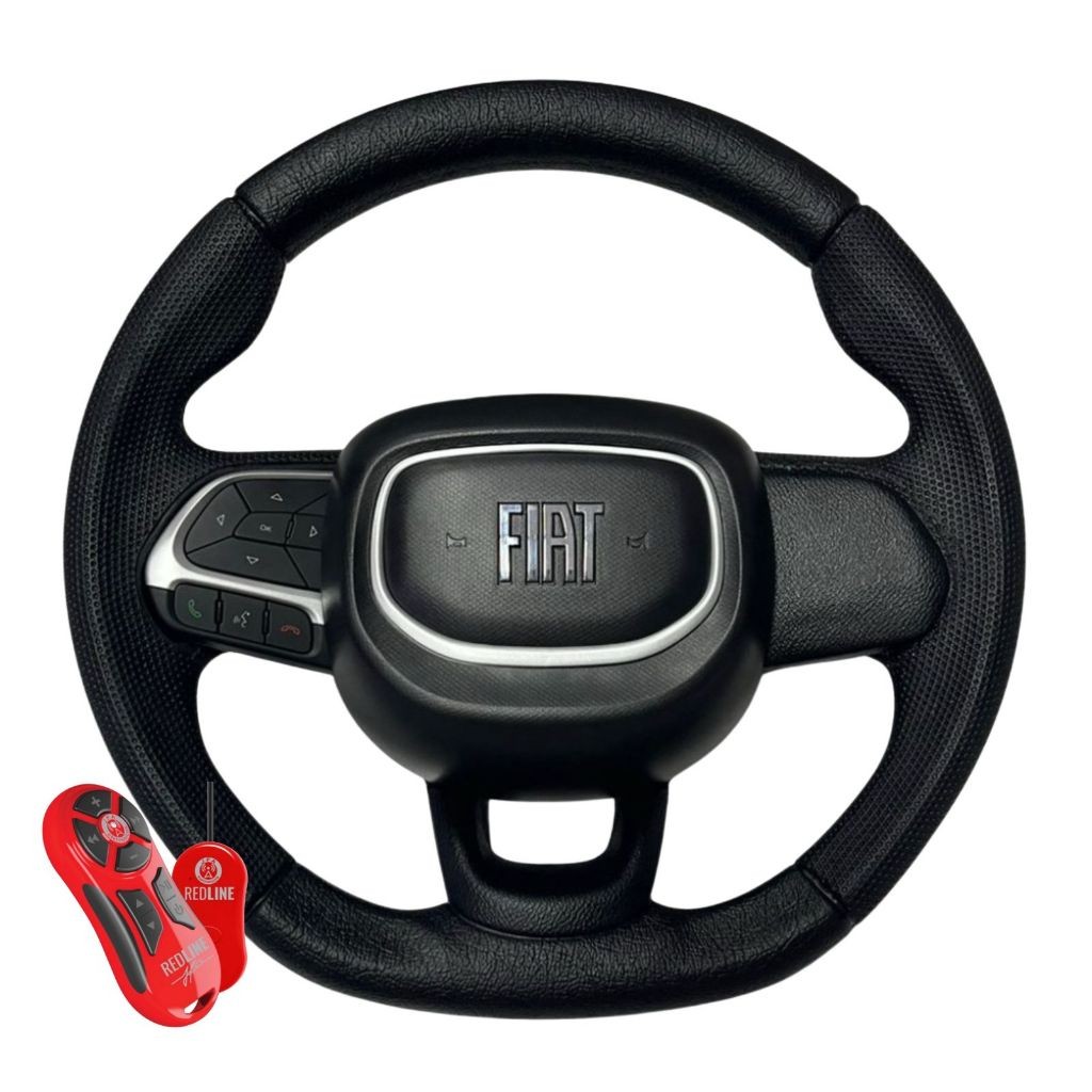 VOLANTE PULSE COM COMANDO DE SOM CENTRAL REDLINE PALIO SIENA STRADA STILO DOBLO ELBA BRAVA MAREA DUCATO MILLE UNO