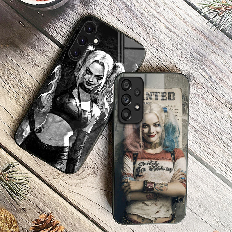 Capa De Telefone De Vidro Harley Quinn 10 Para Samsung Galaxy A14 A16 A30 A22 A32 A33 A15 A35 A42 A55 A56 4G A52 A53 A54
