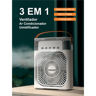 Ventilador Climatizador Ar Ventilador Umidificador Portátil Escritório Com Led Reservatório De Água Com Type C USB em Oferta na Shopee