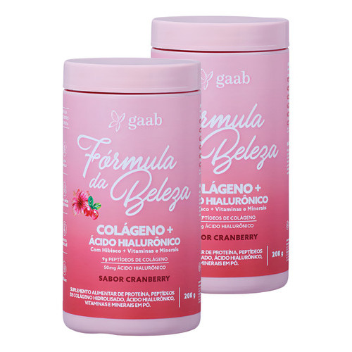 Kit 2un Gaab Fórmula Da Beleza 200g Colágeno Cranberry