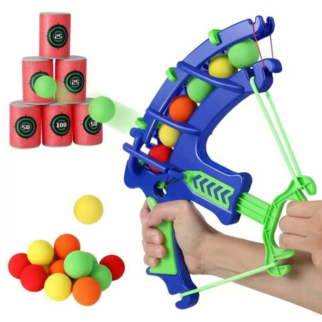 Brinquedo Arco e Flecha Bolinhas no Alvo completo com 5 bolas Eva E Alvo