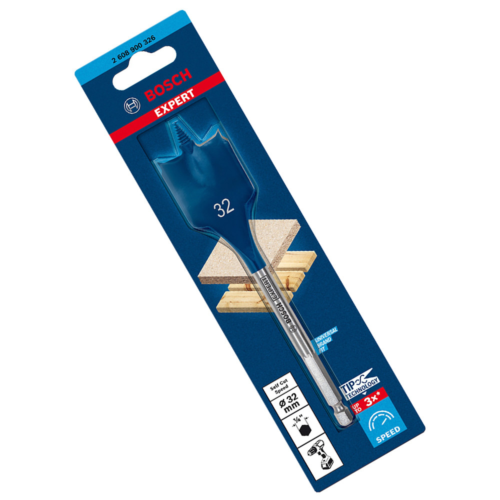Broca Chata 32mm x 152mm para Madeira Bosch EXPERT Self Cut Speed