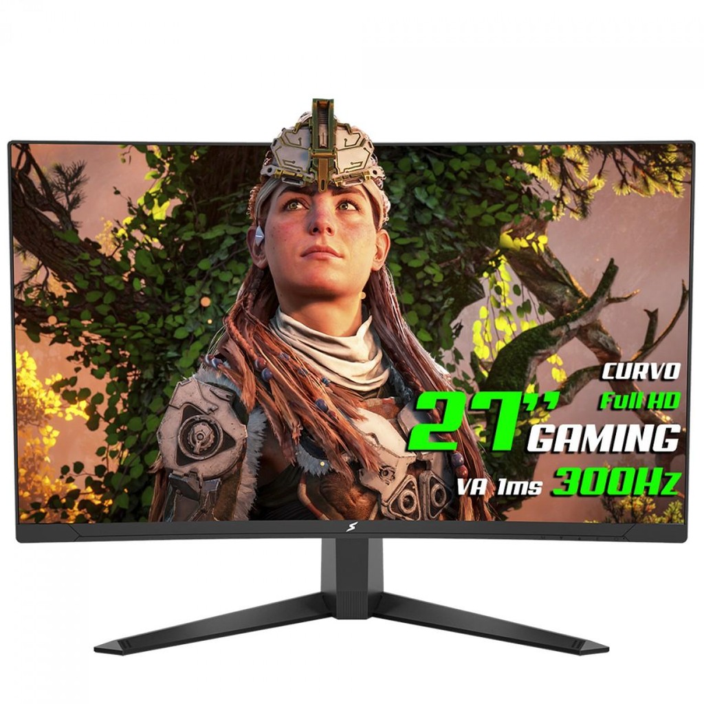 Monitor Gamer SuperFrame UltraX, 27 Pol, Curvo, FHD, VA, 1ms, 300Hz, HDMI/DP, Preto, SFUCB-27300-FHD em Oferta na Shopee