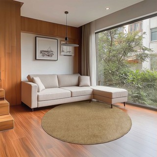 Tapete 190cm Redondo Relex N Tapetes São Carlos Trigo em Oferta na Shopee