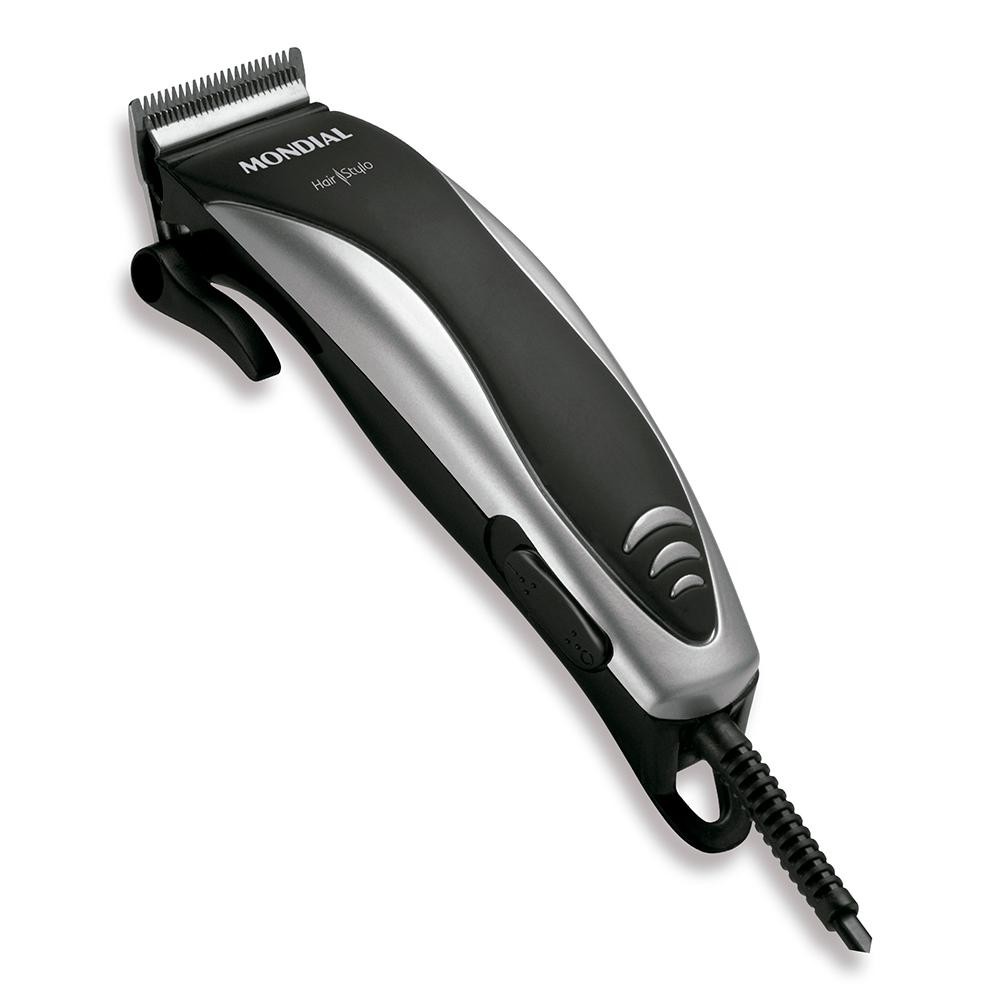 Cortador de Cabelos Hair Stylo Mondial Preto e Prata 10W CR-02 em Oferta na Shopee