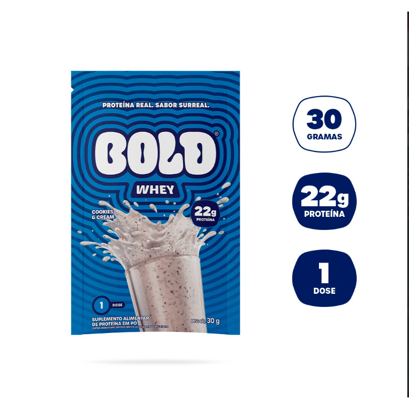 Bold Whey Protein Sachê 30g Cookies and Cream – Suplemento Proteico Original