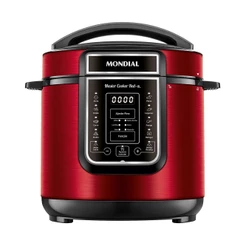 Panela de Pressão Elétrica Digital 6L, Mondial, Vermelho e Inox - PE-60-6L-RI