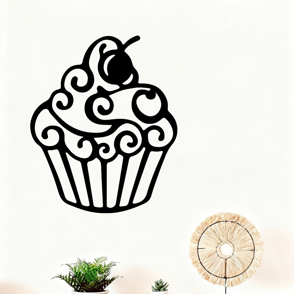 CIFbuy Metal Cupcake Wall Art À Prova De Ferrugem Cozinha Jardim Cerca Decoração Presente
