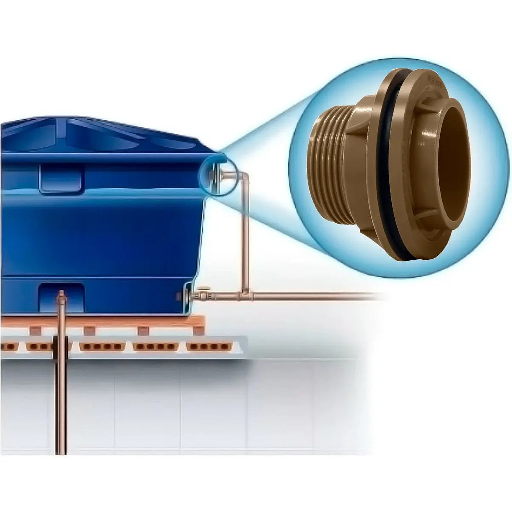 Adaptador Soldavel Flange Anel Para Caixa Dagua Tigre 50mm Cisterna Caixa d'agua