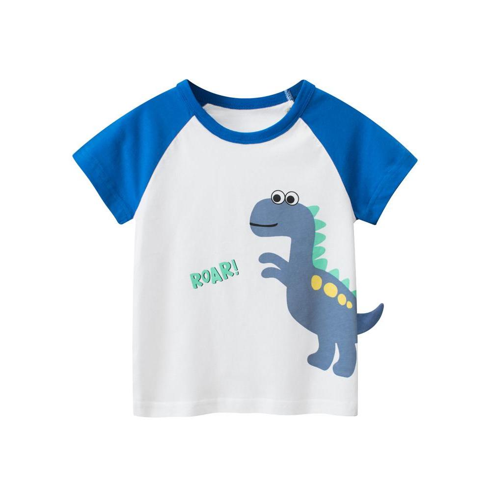 27 crianças marca puro algodão roupas infantis verão novo estilo crianças dos desenhos animados dinossauro cor combinand
