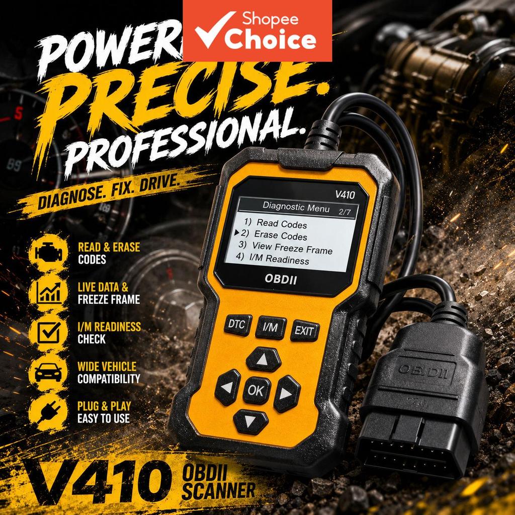 Fluxo De Dados Em Tempo Real Multifuncional Do Leitor De Código De Falha Motor Varredor V410 OBD2