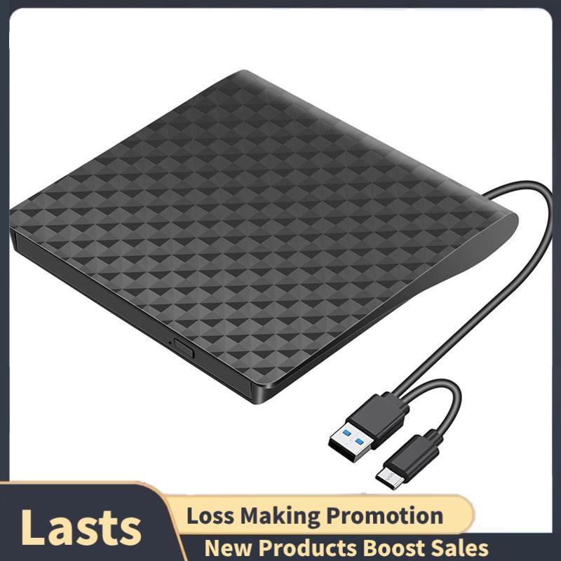 Leitor De CD DVD Externo USB 3.0 Type C Player Unidade Óptica R Portátil De Gravador De Para Laptop Desktop